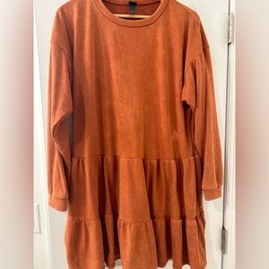 Wild Fable - Rust Orange - Cotton Long Sleeve Dress/Tunic - Size XL